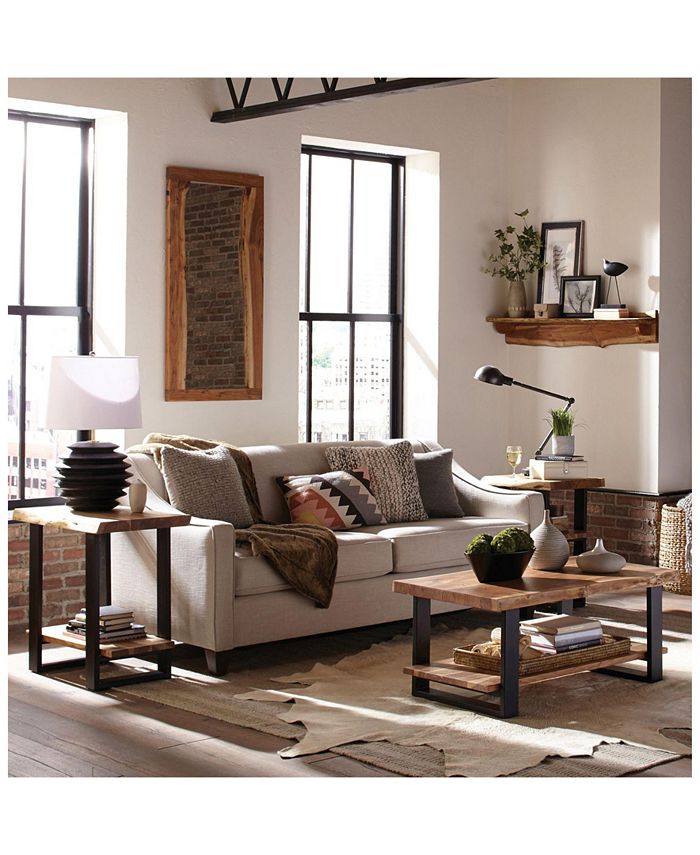 pine Natural Live Edge Wood Coffee Table Alaterre Furniture Pine Natural Live Edge Wood Coffee Table -Costway Shop