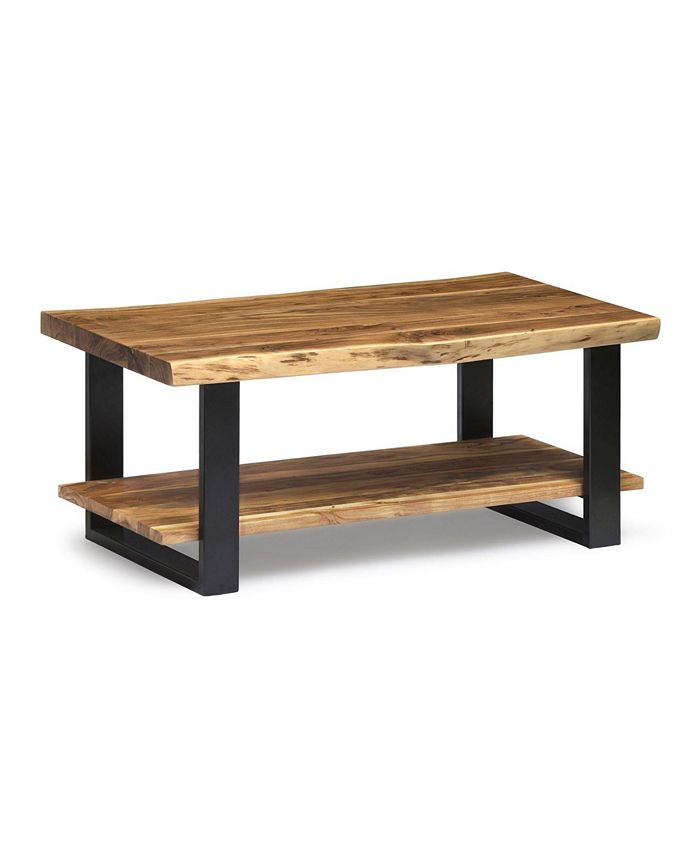 pine Natural Live Edge Wood Coffee Table Alaterre Furniture Pine Natural Live Edge Wood Coffee Table -Costway Shop