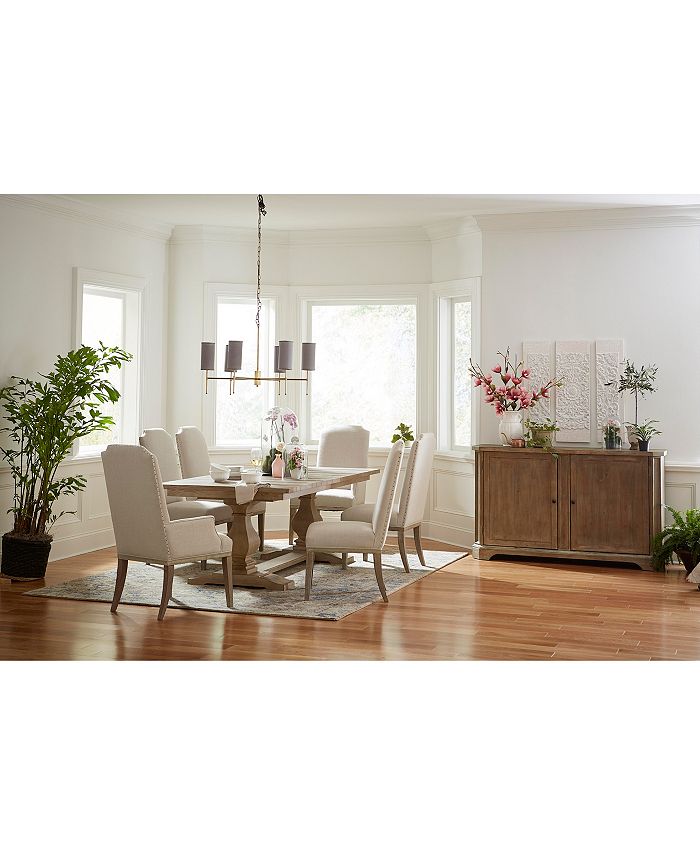 Rachael Ray Monteverdi 2 7-Pc. Dining Set (Table, 4 Upholstered Side Chairs & 2 Upholstered Arm Chairs) Furniture Rachael Ray Monteverdi 2 7-Pc. Dining Set (Table, 4 Upholstered Side Chairs & 2 Upholstered Arm Chairs) -Costway Shop