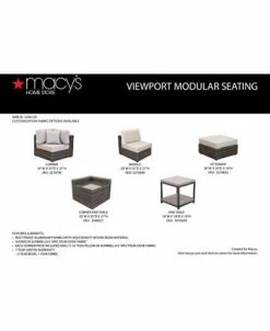 Furniture Viewport Outdoor 5-Pc. Modern Modular Seating Set (4 Armless Units And 1 Corner Unit) With Sunbrella® Cushions, Created For Macy's 17 Furniture Viewport Outdoor 5-Pc. Modern Modular Seating Set (4 Armless Units And 1 Corner Unit) With Sunbrella® Cushions, Created For Macy's -Costway Shop 16561468 fpx 1