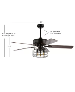JONATHAN Y Sher 52 3-Light Industrial, Wood Led Ceiling Fan With Remote 10 JONATHAN Y Sher 52 3-Light Industrial, Wood Led Ceiling Fan With Remote -Costway Shop 16632916 fpx