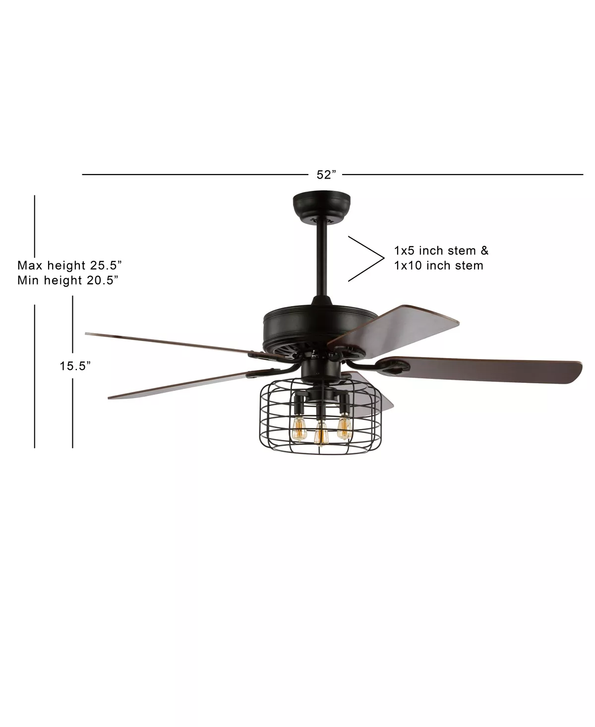 JONATHAN Y Sher 52 3-Light Industrial, Wood Led Ceiling Fan With Remote 6 JONATHAN Y Sher 52 3-Light Industrial, Wood Led Ceiling Fan With Remote - Image 4