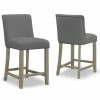 Glamour Home Set Of 2 Aleco Fabric Counter Stool With Metal Nail Head Accents -Costway Shop 16747927 fpx