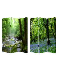 Screen Gems Double Sided With Different Design 3 Panel 6' Meadows And Streams Screen -Costway Shop 16899144 fpx