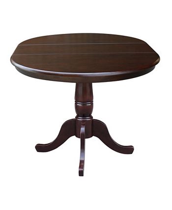 36 Round Top Pedestal Table With 12 Leaf International Concepts 36 Round Top Pedestal Table With 12 Leaf -Costway Shop