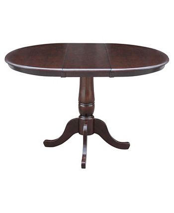 36 Round Top Pedestal Table With 12 Leaf International Concepts 36 Round Top Pedestal Table With 12 Leaf -Costway Shop