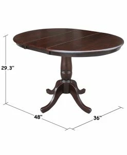 International Concepts 36 Round Top Pedestal Table With 12 Leaf -Costway Shop 16918298 fpx