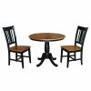International Concepts 36 Round Top Pedestal Ext Table With 12 Leaf And 2 San Remo Chairs -Costway Shop 16918923 fpx