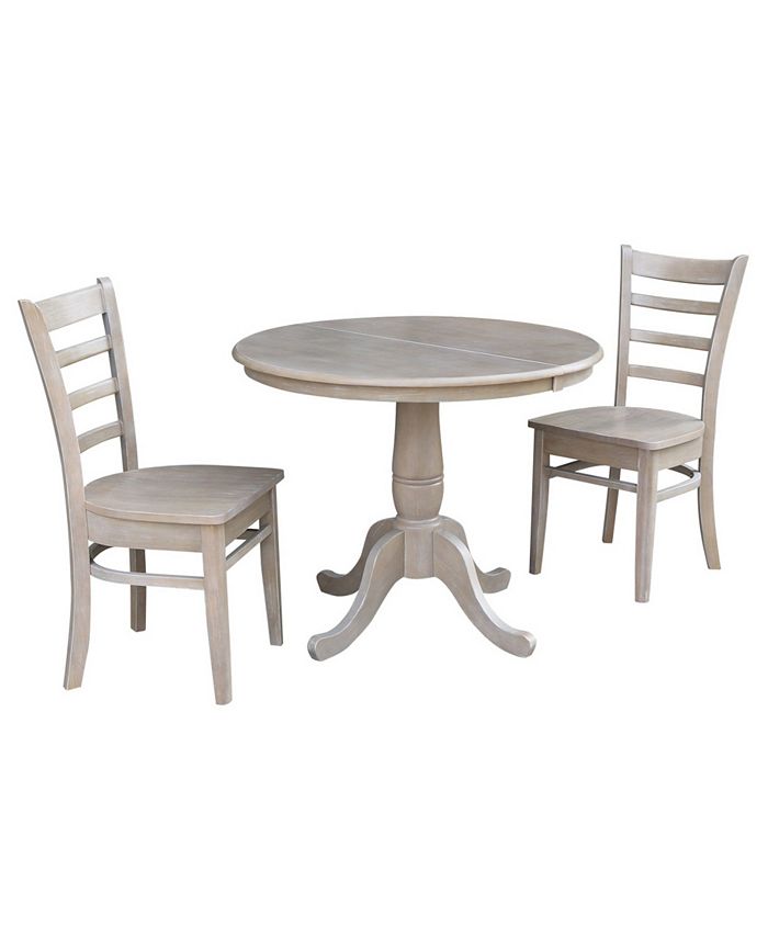 36 Round Extension Dining Table With 2 Emily Chairs International Concepts 36 Round Extension Dining Table With 2 Emily Chairs -Costway Shop