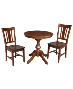 International Concepts 30 Round Top Pedestal Table With 2 Chairs