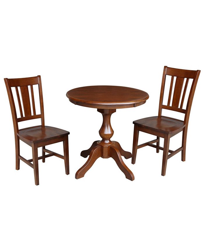 30 Round Top Pedestal Table With 2 Chairs International Concepts 30 Round Top Pedestal Table With 2 Chairs -Costway Shop