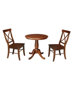 International Concepts 30 Round Top Pedestal Table With 2 Chairs