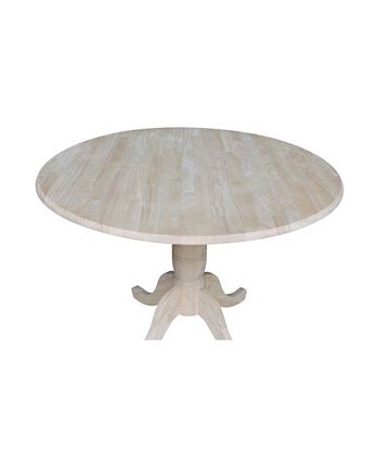 42 Round Dual Drop Leaf Pedestal Table International Concepts 42 Round Dual Drop Leaf Pedestal Table -Costway Shop