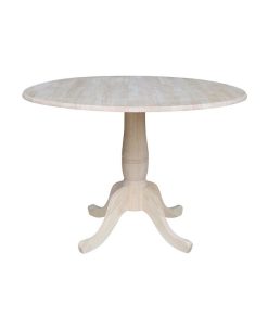 International Concepts 42 Round Dual Drop Leaf Pedestal Table