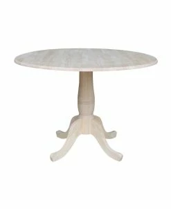 International Concepts 42 Round Dual Drop Leaf Pedestal Table