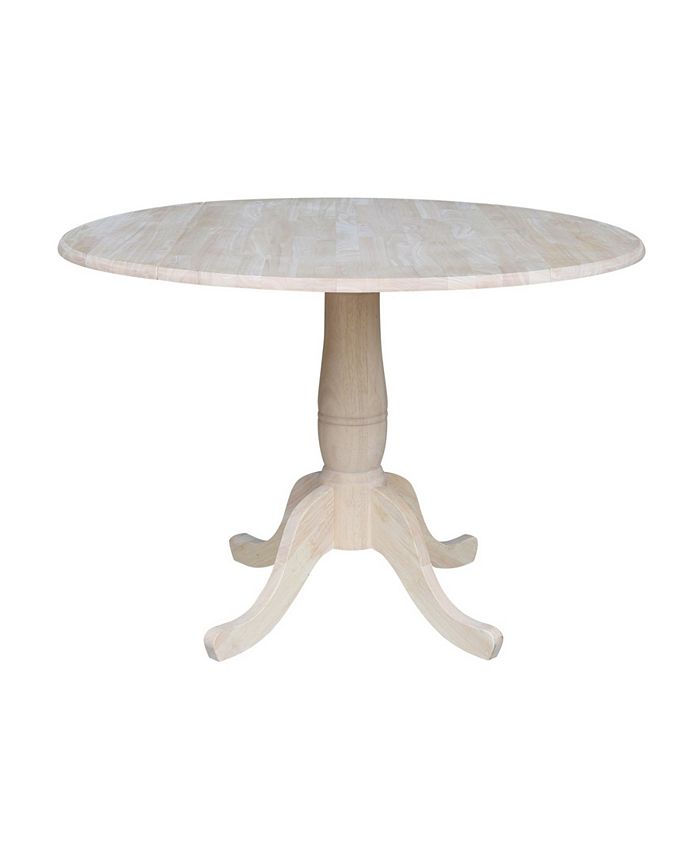 42 Round Dual Drop Leaf Pedestal Table International Concepts 42 Round Dual Drop Leaf Pedestal Table -Costway Shop