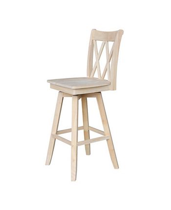 Double X Back Bar Height Stool With Swivel And Auto Return International Concepts Double X Back Bar Height Stool With Swivel And Auto Return -Costway Shop