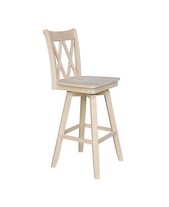 Double X Back Bar Height Stool With Swivel And Auto Return International Concepts Double X Back Bar Height Stool With Swivel And Auto Return -Costway Shop