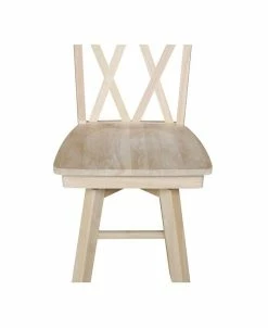 International Concepts Double X Back Bar Height Stool With Swivel And Auto Return -Costway Shop 16920819 fpx