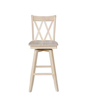 Double X Back Bar Height Stool With Swivel And Auto Return International Concepts Double X Back Bar Height Stool With Swivel And Auto Return -Costway Shop