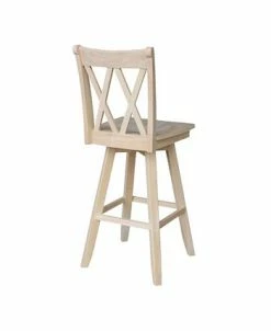 International Concepts Double X Back Bar Height Stool With Swivel And Auto Return -Costway Shop 16920821 fpx