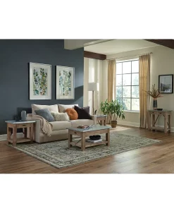 Alaterre Furniture Millwork Wood And Zinc Metal Coffee Table With Shelf -Costway Shop 16979506 fpx