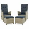 Alaterre Furniture Haven All-Weather Wicker Set Outdoor Recliners With Ottomans And Round Glass Top Accent Table -Costway Shop 16981589 fpx