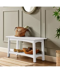 Alaterre Furniture Craftsbury Wood Entryway Bench -Costway Shop 16981856 fpx
