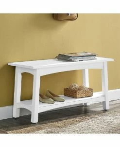 Alaterre Furniture Craftsbury Wood Entryway Bench -Costway Shop 16981866 fpx