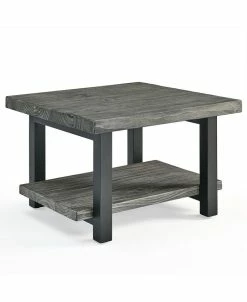 Alaterre Furniture Pomona Metal And Reclaimed Wood Square Coffee Table