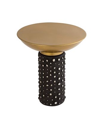 Blaze Glass And Brass Side Table TOV Furniture Blaze Glass And Brass Side Table -Costway Shop