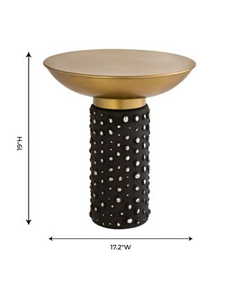 Blaze Glass And Brass Side Table TOV Furniture Blaze Glass And Brass Side Table -Costway Shop