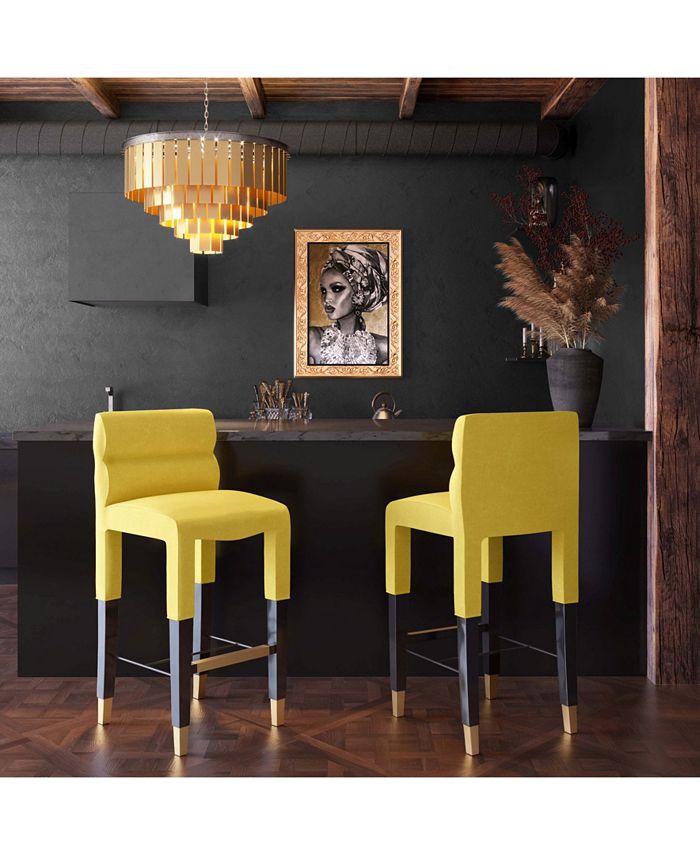 aylor Velvet Barstool TOV Furniture Aylor Velvet Barstool -Costway Shop