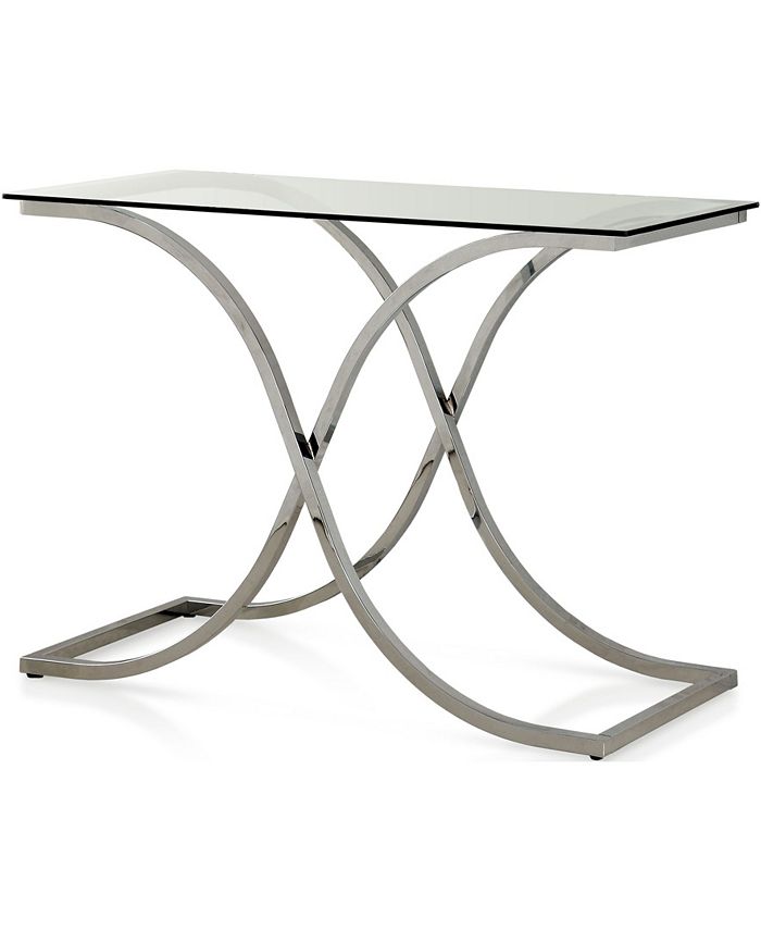 Sarif Glass Top Console Table Furniture Of America Sarif Glass Top Console Table -Costway Shop