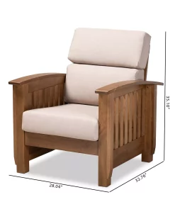 Furniture Charlotte Modern Classic Mission Style Upholstered 1 Seater Lounge Chair -Costway Shop 17154907 fpx