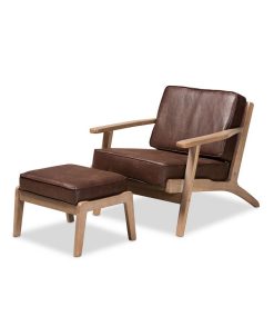 Furniture Sigrid Mid-Century Modern Armchair And Ottoman Set