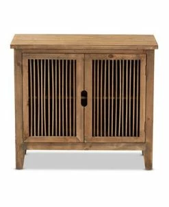 Furniture Clement Rustic Transitional 2 Door Spindle Accent Storage Cabinet -Costway Shop 17155724 fpx