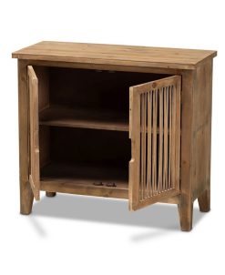Furniture Clement Rustic Transitional 2 Door Spindle Accent Storage Cabinet -Costway Shop 17155726 fpx
