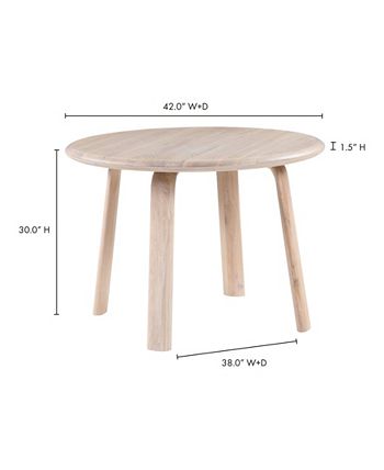 alibu Round Oak Dining Table Moe's Home Collection Alibu Round Oak Dining Table -Costway Shop