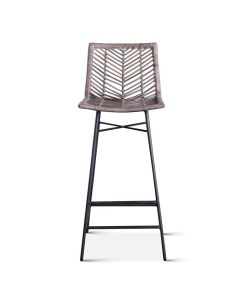 World Interiors Bali Kubu Rattan Bar Chairs, Set Of 2