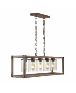 JONATHAN Y Zeniba 5-Light Linear Adjustable Rustic Farmhouse LED Pendant -Costway Shop 17710866 fpx