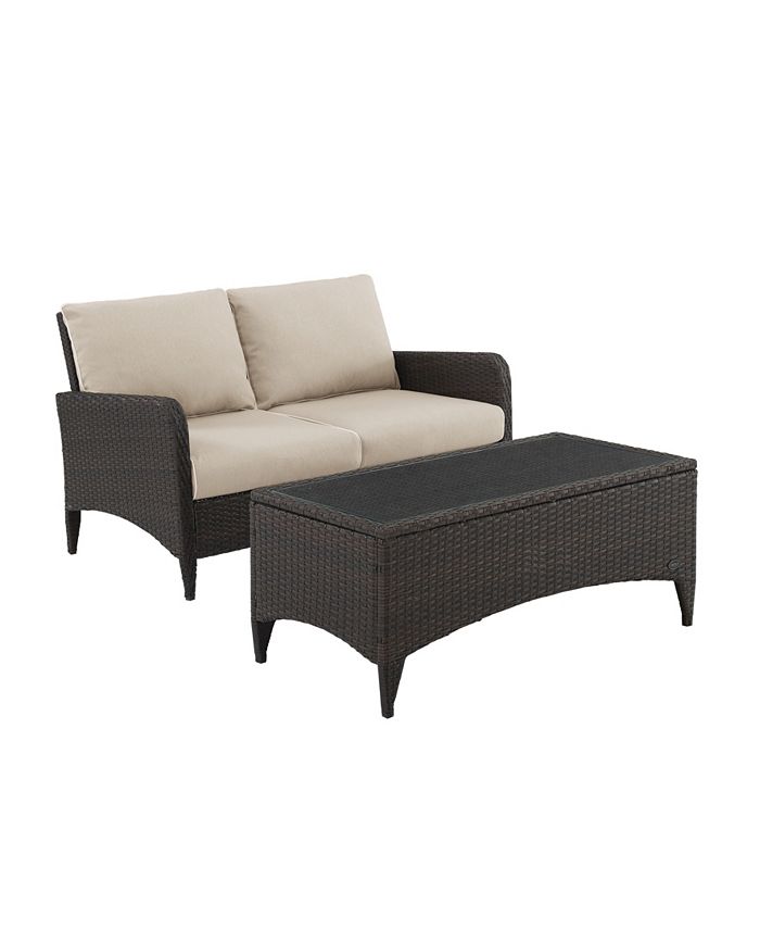 Kiawah 2 Piece Outdoor Wicker Chat Set Crosley Kiawah 2 Piece Outdoor Wicker Chat Set -Costway Shop