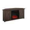Crosley Amden 48 Corner TV Stand With Fireplace