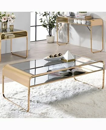 Furniture Of America Kiruna Glass Top Coffee Table 4 Furniture Of America Kiruna Glass Top Coffee Table - Image 2