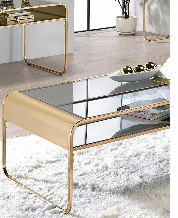 Furniture Of America Kiruna Glass Top Coffee Table 6 Furniture Of America Kiruna Glass Top Coffee Table - Image 4