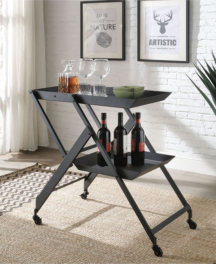 Furniture Of America Tiro Folding Server Cart 4 Furniture Of America Tiro Folding Server Cart - Image 2