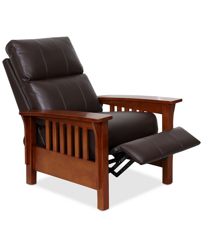 Furniture Harrison Leather Pushback Recliner, Created For Macy's 3 Furniture Harrison Leather Pushback Recliner, Created For Macy's