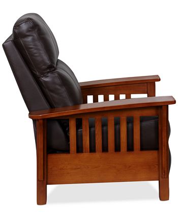 Furniture Harrison Leather Pushback Recliner, Created For Macy's 5 Furniture Harrison Leather Pushback Recliner, Created For Macy's - Image 3