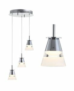 JONATHAN Y Lain 3-Light Adjustable Cascading Metal Integrated Cluster LED Pendant