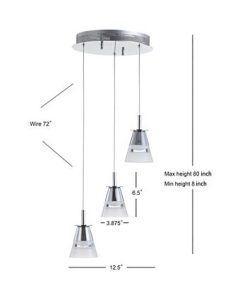 JONATHAN Y Lain 3-Light Adjustable Cascading Metal Integrated Cluster LED Pendant -Costway Shop 19015359 fpx